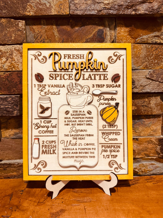 Pumpkin Spice Latte Recipe Board