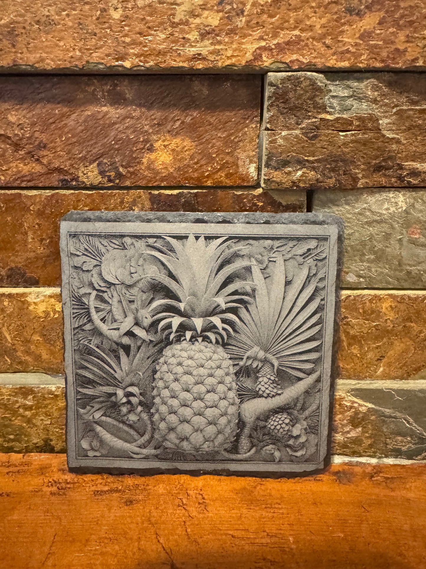 Pineapple Slate Coaster Set
