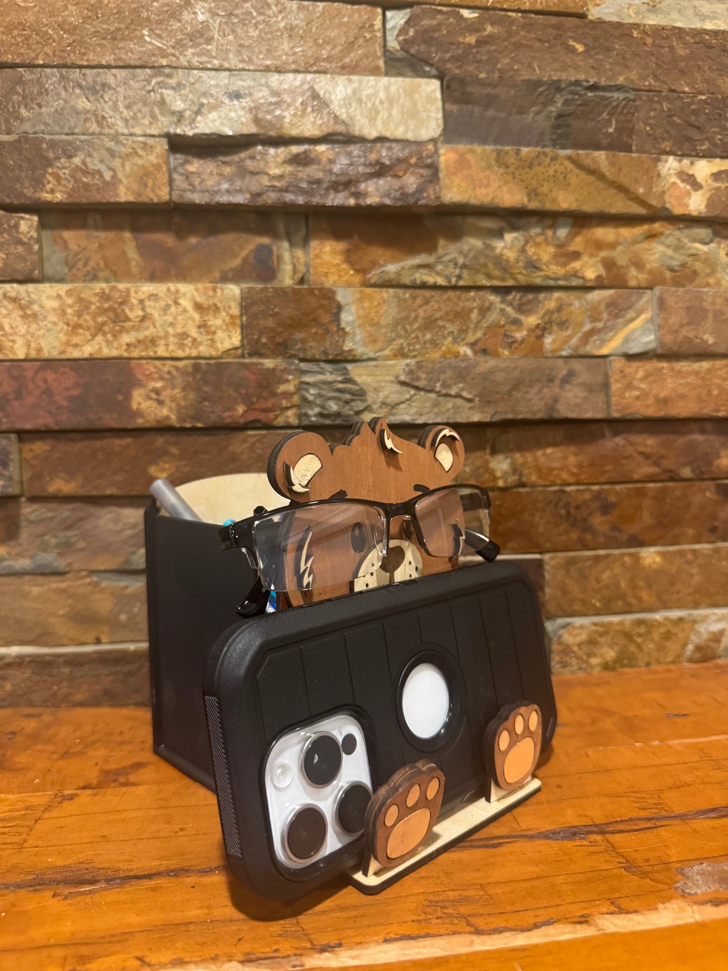 Teddy Glasses/Phone/Stationery Holder